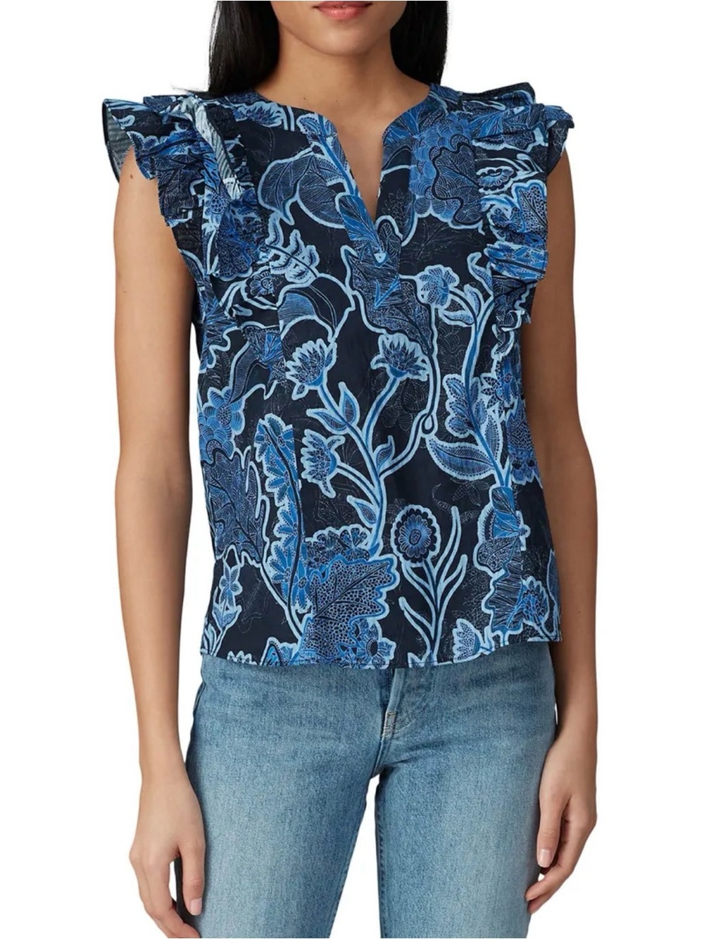 Parker Ruffle Sleeve Floral Top | Size Medium | RTR | Retail $228